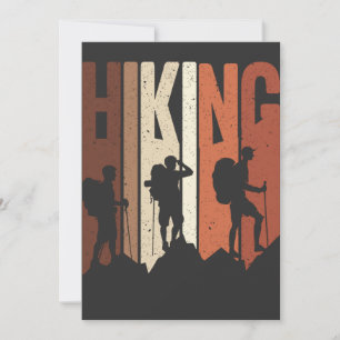 Retro Vintage Hiking Shirt Hiking Themed Adventure Thank You Card