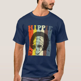 Retro vintage hippie hairstyle retro 70s design gi T-Shirt