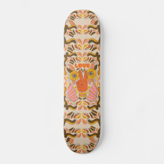 Retro & Vintage Hippie Print Skateboard