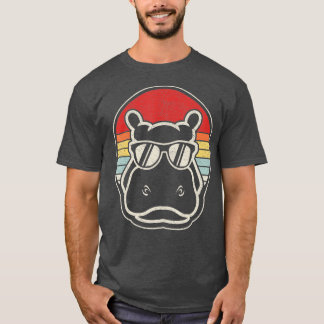 Retro Vintage Hippo Hippopotamus Sunglass  T-Shirt
