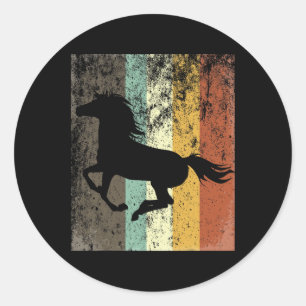 Retro Vintage Horse Lover Gift Horseback Riding Classic Round Sticker