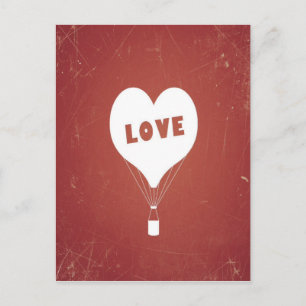 Retro Vintage Hot Air Balloon Pattern Postcard