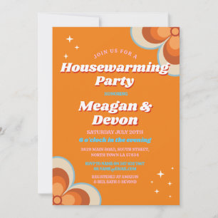 Retro Vintage Housewarming 1970s Party Invitation
