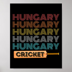 Retro Vintage Hungary Cricket Poster