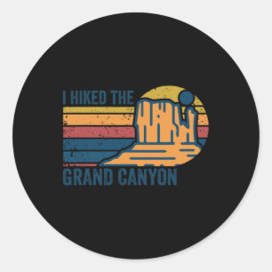 Retro Vintage I Hiked The Grand Canyon Hiking Nati Classic Round Sticker