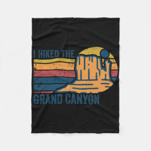 Retro Vintage I Hiked The Grand Canyon Hiking Nati Fleece Blanket
