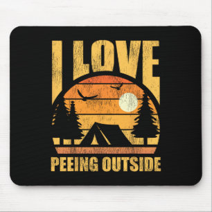 Retro Vintage I Love Peeing Outside Funny Hiking C Mouse Pad
