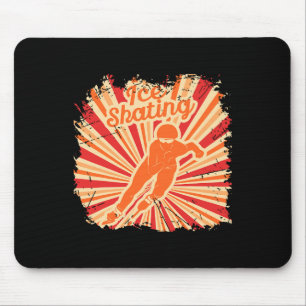 Retro Vintage Ice Skates Winter Sports Mouse Pad