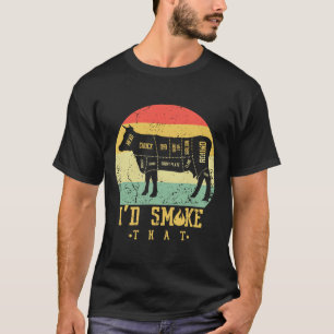 Retro Vintage I'd Smoke That -grilling Byrbecue Sm T-Shirt