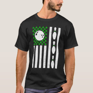 Retro Vintage Irish Usa Flag Sport Bowling St Patr T-Shirt