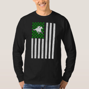 Retro Vintage Irish Usa Flag Sport Equestrian St P T-Shirt