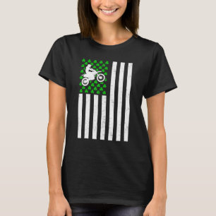 Retro Vintage Irish Usa Flag Sport Motocross St Pa T-Shirt