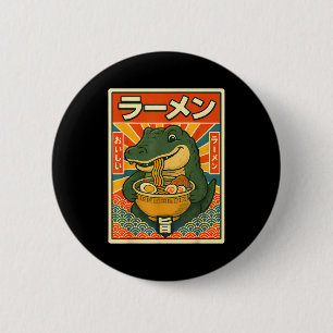 Retro Vintage Japanese Ramen Greg Meme Crocodile C 6 Cm Round Badge