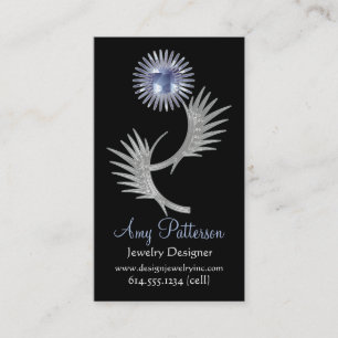 Retro Vintage Jewelled Blue Design 2 Business Card