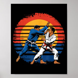 Retro Vintage Jiu Jitsu Martial Arts Grappling for Poster