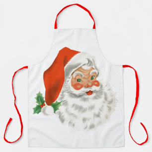 Retro Vintage Jolly Santa Claus Christmas Apron
