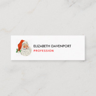 Retro Vintage Jolly Santa Claus Christmas Mini Business Card