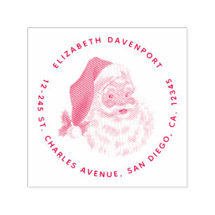 Retro Vintage Jolly Santa Claus Christmas Self-inking Stamp