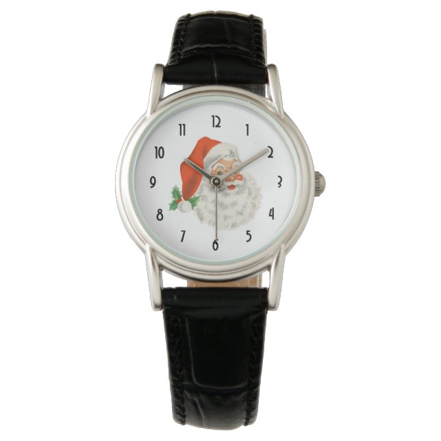 Retro Vintage Jolly Santa Claus Christmas Watch (Front)