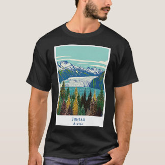 Retro Vintage Juneau Alaska Scenic Landscape TShir T-Shirt