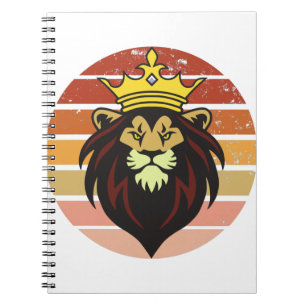 Retro vintage king lion notebook