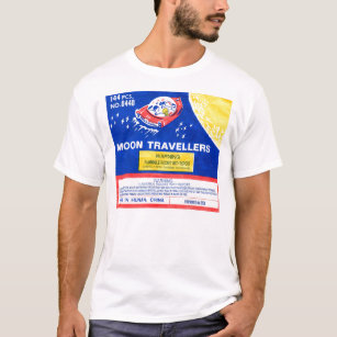 Retro Vintage Kitsch Firework Rocket Moon T-Shirt