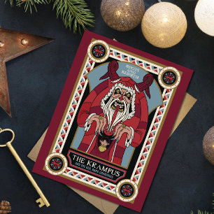 Retro Vintage Krampus & the Old, Dark Christmas Holiday Postcard