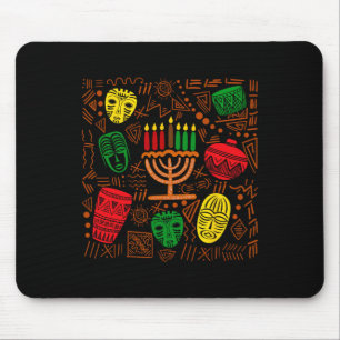 Retro Vintage Kwanzaa Heritage African Masks Kinar Mouse Pad