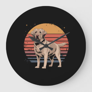 Retro Vintage Labrador Retriever Dog Lover Gifts Large Clock