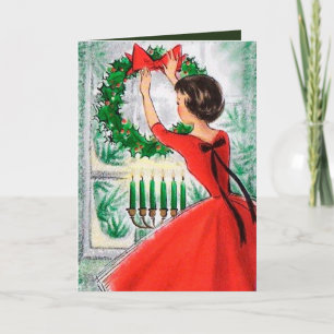 retro Vintage lady add text card