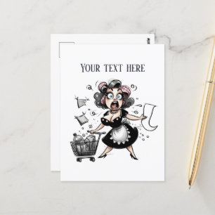 retro vintage lady add text  postcard