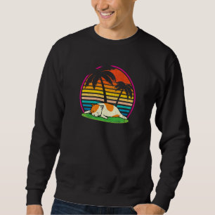 Retro vintage lazy cat meme 80s style sunset sweatshirt