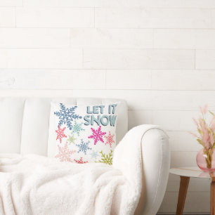 Retro Vintage Let It Snow Home Decor Throw Pillow