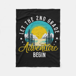 Retro Vintage Let The 2nd Grade Adventure Ck To Sc Fleece Blanket