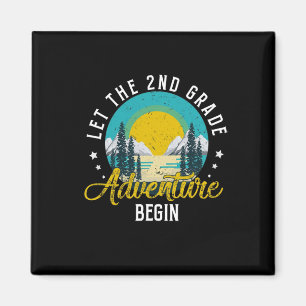 Retro Vintage Let The 2nd Grade Adventure Ck To Sc Magnet