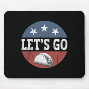 Retro Vintage Let's Go Taco Us Flag American Flag Mouse Pad