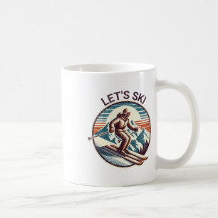 Retro Vintage Let's Ski Resort Winter Skiing Coffee Mug