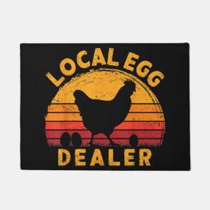 Retro Vintage Local Egg Dealer Farmer Chicken Egg Doormat
