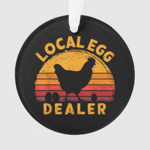 Retro Vintage Local Egg Dealer Farmer Chicken Egg Ornament