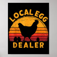 Retro Vintage Local Egg Dealer Farmer Chicken Egg 