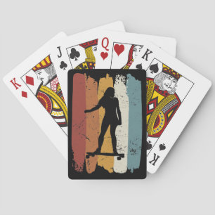 Retro vintage Longboard girl Playing Cards