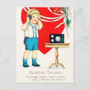 Retro Vintage love Valentine Holiday postcard