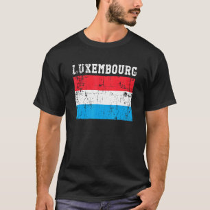 Retro Vintage Luxembourg Flag Luxembourgish Roots T-Shirt