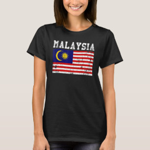 Retro Vintage Malaysia Flag Malaysian Roots T-Shirt