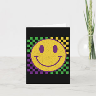 Retro Vintage Mardi Gras Carnival Smile Face Men W Card