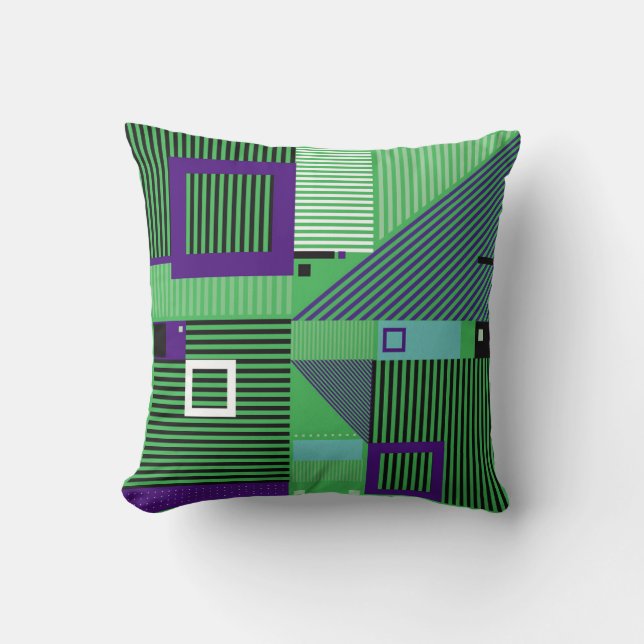 Retro vintage memphis fashion style pattern. Illus Cushion (Front)