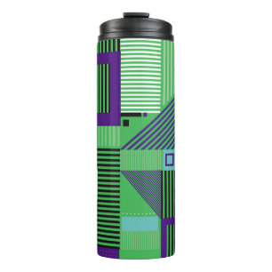 Retro vintage memphis fashion style pattern. Illus Thermal Tumbler