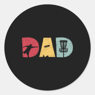 Retro Vintage Mens Funny Disc Golf Dad Retro Fathe Classic Round Sticker