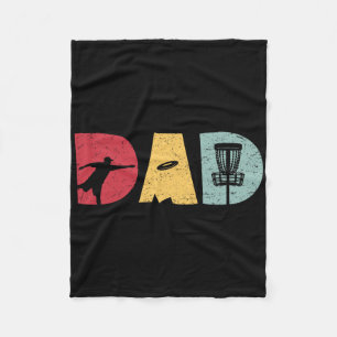 Retro Vintage Mens Funny Disc Golf Dad Retro Fathe Fleece Blanket