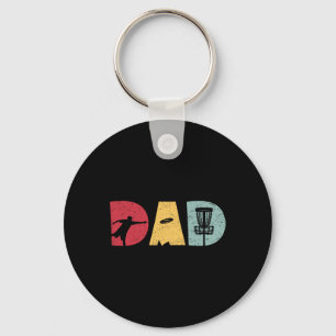 Retro Vintage Mens Funny Disc Golf Dad Retro Fathe Key Ring